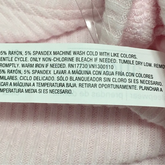 Auden Women's Plus Size 3X Cozy Pink Ribbed Pullover Crop Sleepwear Lounge Top - Picture 5 of 7